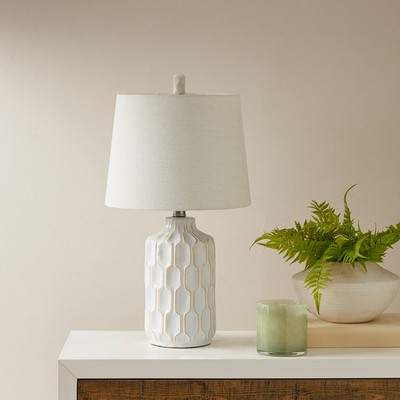 Olliix Contour Ceramic Table Lamp Ivory