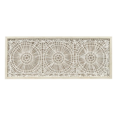 Olliix Henna Framed Medallion Rice Paper Shadow Box Wall Decor Off-White