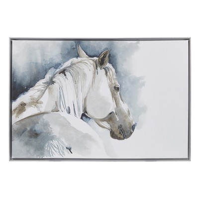 Olliix Derby Hand Embellished Horse Framed Canvas Wall Art Blue