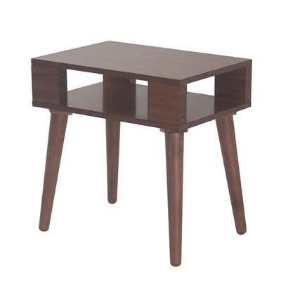 Olliix Jayce Mid Century Wood End table Pecan