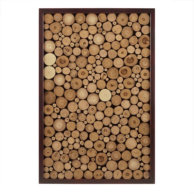 Olliix Topi Natural Wood Slice Mosaic Wall Decor Natural