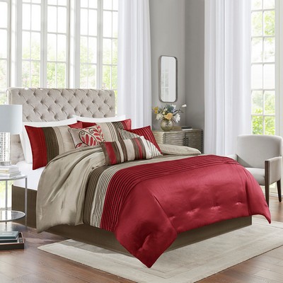 Olliix Amherst 7 Piece Comforter Set Red