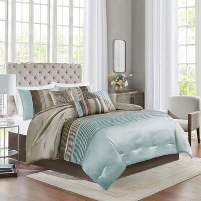 Olliix Amherst 7 Piece Comforter Set Blue