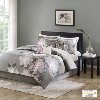 Olliix Serena 7 Piece Comforter Set Grey