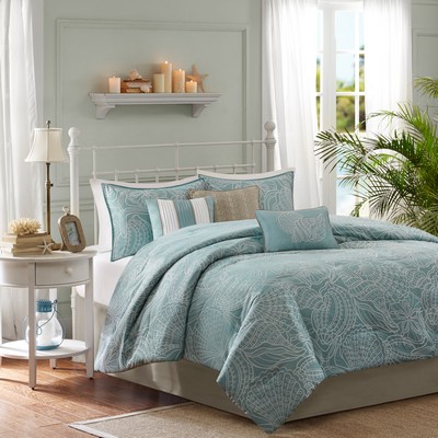 Olliix Carmel 7 Piece Comforter Set Blue