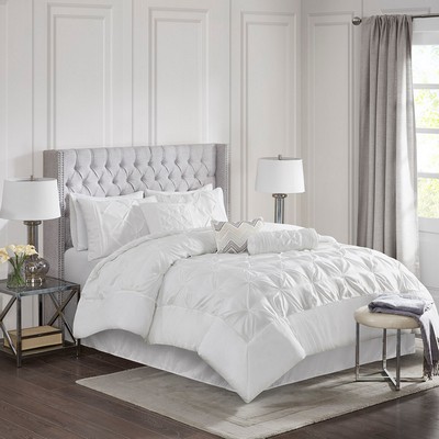 Olliix Laurel 7 Piece Tufted Comforter Set White