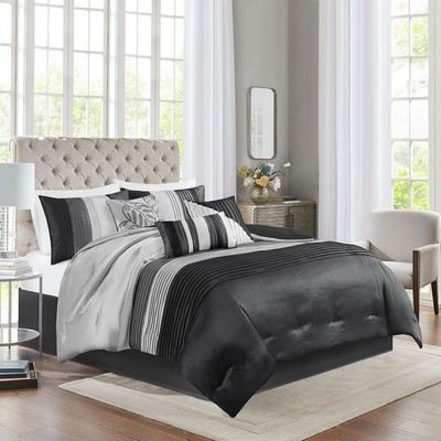 Olliix Amherst 7 Piece Comforter Set Black