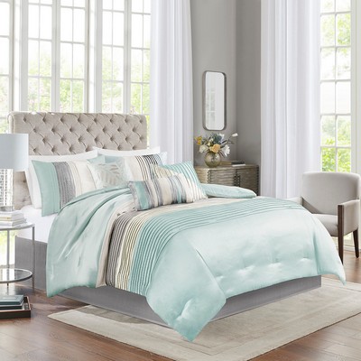 Olliix Amherst 7 Piece Comforter Set Aqua