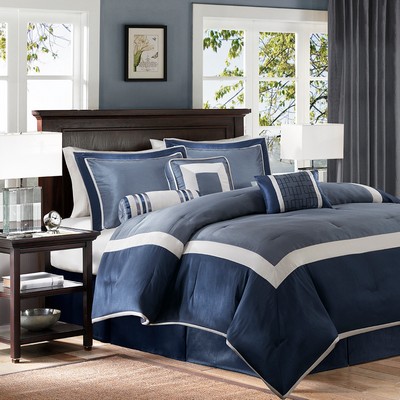 Olliix Genevieve 7 Piece Comforter Set Navy