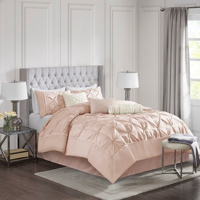 Olliix Laurel 7 Piece Tufted Comforter Set Blush