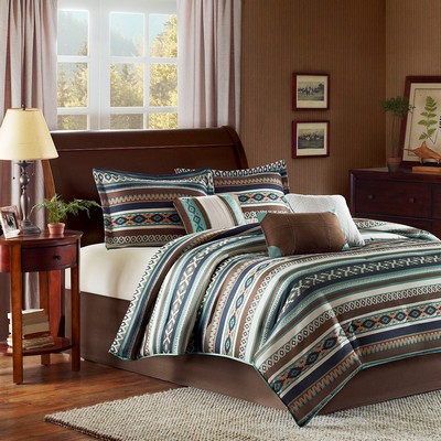 Olliix Malone 7 Piece Comforter Set Blue