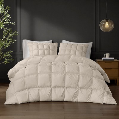 Olliix Stay Puffed Overfilled Down Alternative Comforter Tan