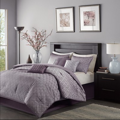 Olliix Biloxi 7 Piece Comforter Set Purple