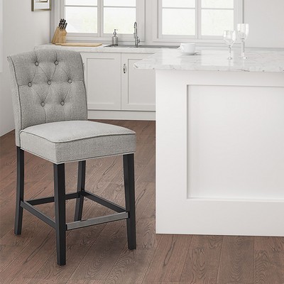 Olliix Marian Tufted Counter Stool Light Grey