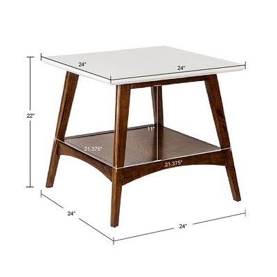 Olliix Parker End Table Off-White/Pecan