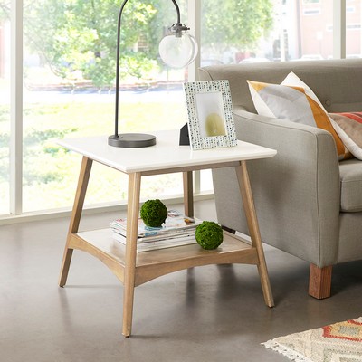 Olliix Parker End Table Off-White/Natural