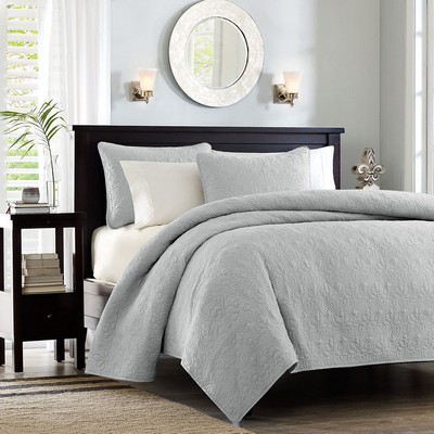 Olliix Quebec Reversible Quilt Set Grey