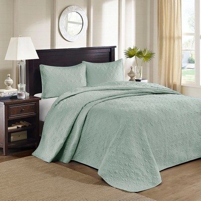 Olliix Quebec Reversible Bedspread Set Seafoam