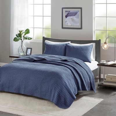 Olliix Keaton 3 Piece Quilt Set Navy