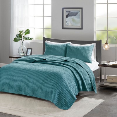 Olliix Keaton 3 Piece Quilt Set Teal