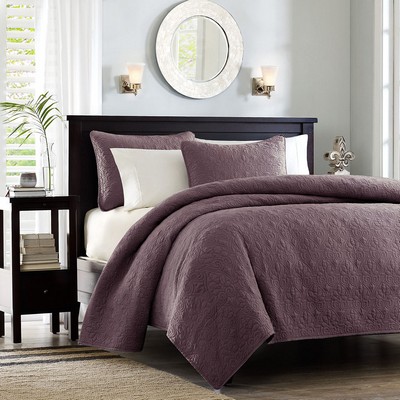 Olliix Quebec Reversible Quilt Set Purple