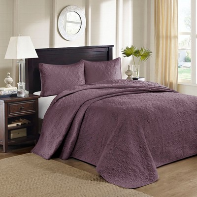 Olliix Quebec Reversible Bedspread Set Purple