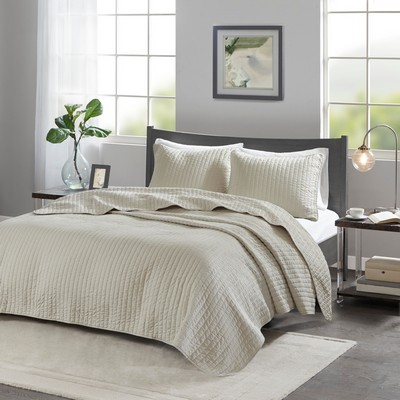 Olliix Keaton 3 Piece Quilt Set Cream