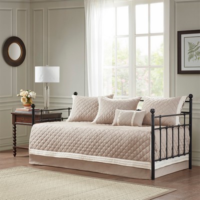 Olliix Breanna 6 Piece Cotton Daybed Cover Set Khaki