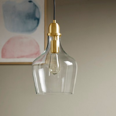 Olliix Auburn Bell Shaped Glass Pendant Gold/Clear