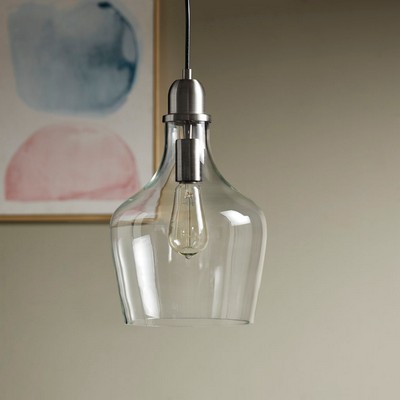 Olliix Auburn Bell Shaped Glass Pendant Bronze/Clear