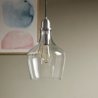 Olliix Auburn Bell Shaped Glass Pendant Silver/Clear