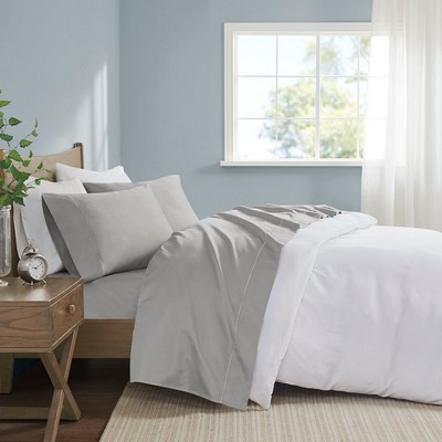 Olliix 600 Thread Count Pima Cotton Sheet Set Light Grey