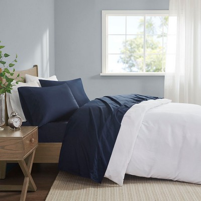 Olliix 600 Thread Count Pima Cotton Sheet Set Navy