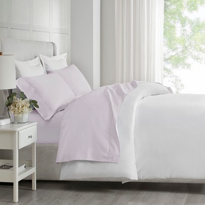 Olliix 500 Thread Count Egyptian Cotton Deep Pocket Sheet Set Lilac