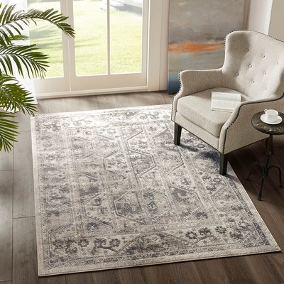 Olliix Dakota  Tiled Border Area Rug Beige/Cream