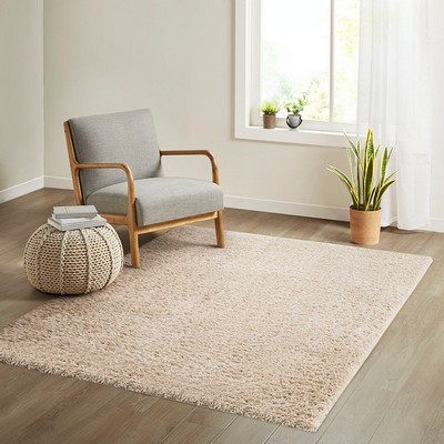 Olliix Camdyn Super Soft Polyester Shag Area Rug Cream