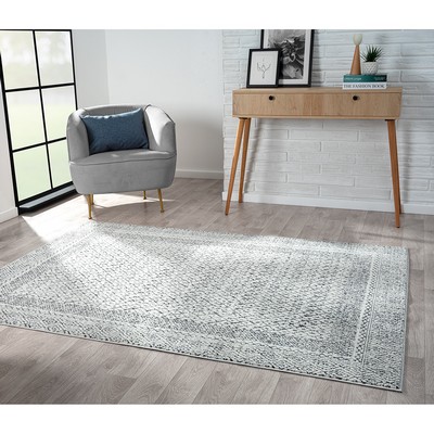 Olliix Kenzie Moroccan Bordered Global Woven Area Rug Grey/Cream