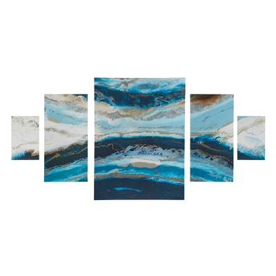 Olliix Midnight Tide Blue Abstract 5-piece Canvas Wall Art Set Blue