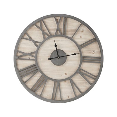 Olliix Mason 23.6in Wood Wall Clock Natural/Grey