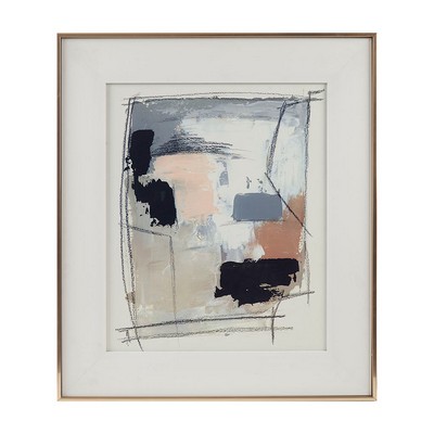 Olliix Abstract Reveal Framed Glass and Gallery Matted Wall Art Neutral