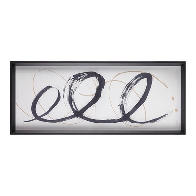 Olliix Abstract Ambit Framed Glass Wall Art Black