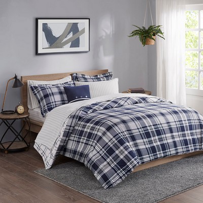 Olliix Patrick 6 Piece Comforter Set with Bed Sheets Navy