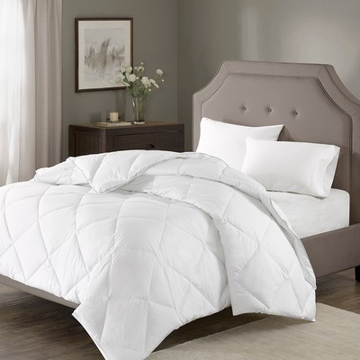 Olliix 1000 Thread Count Cotton Rich Diamond Quilting Down Alternative Comforter White