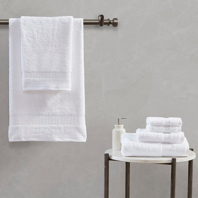 Olliix Luce 100% Egyptian Cotton 6 Piece Towel Set White