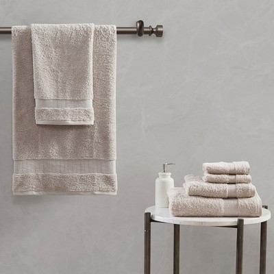 Olliix Luce 100% Egyptian Cotton 6 Piece Towel Set Sand