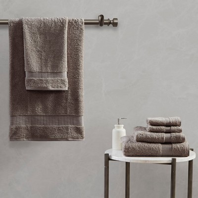 Olliix Luce 100% Egyptian Cotton 6 Piece Towel Set Dark Taupe