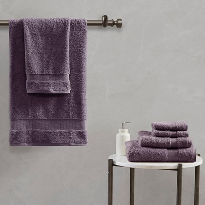 Olliix Luce 100% Egyptian Cotton 6 Piece Towel Set Purple