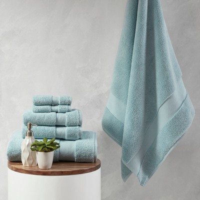 Olliix Splendor 1000gsm 100% Cotton 6 Piece Towel Set Blue