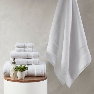 Olliix Splendor 1000gsm 100% Cotton 6 Piece Towel Set White