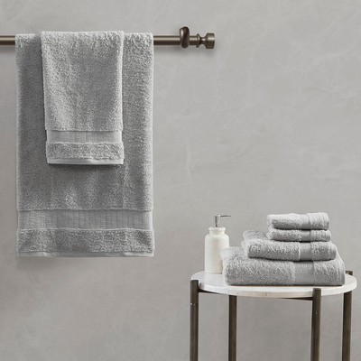 Olliix Luce 100% Egyptian Cotton 6 Piece Towel Set Grey